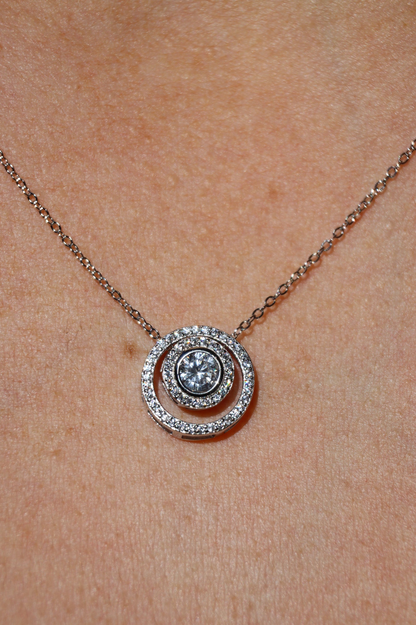 Halskette 1 Zirkonia, Silber 925er