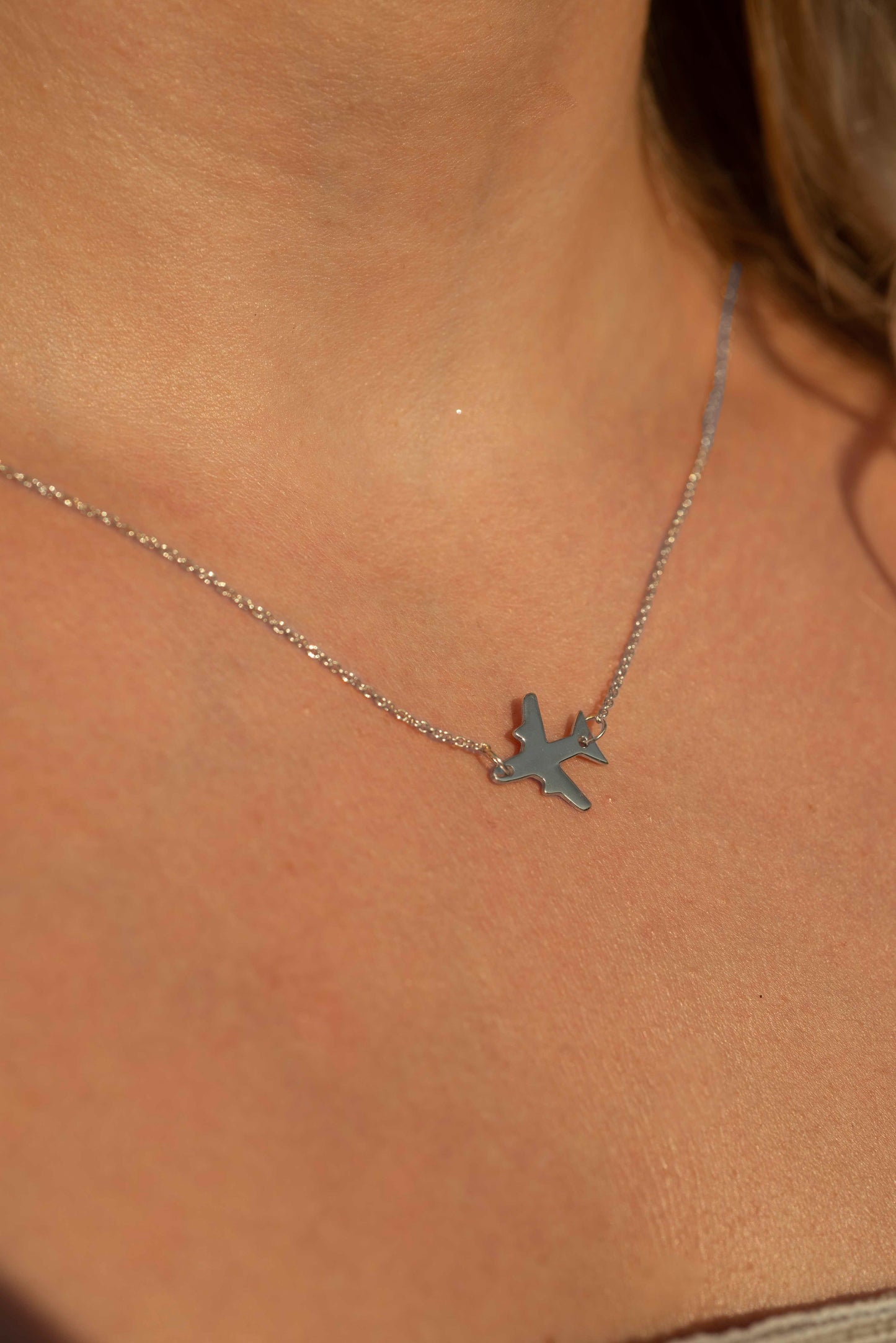Silber Halskette Flugzeug, 925er Silber