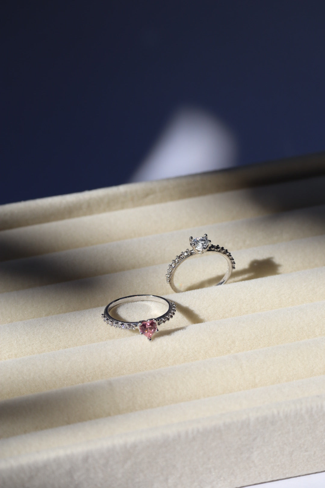 Silber Ring, Transparentes Zirkonia Herz, 925er Silber