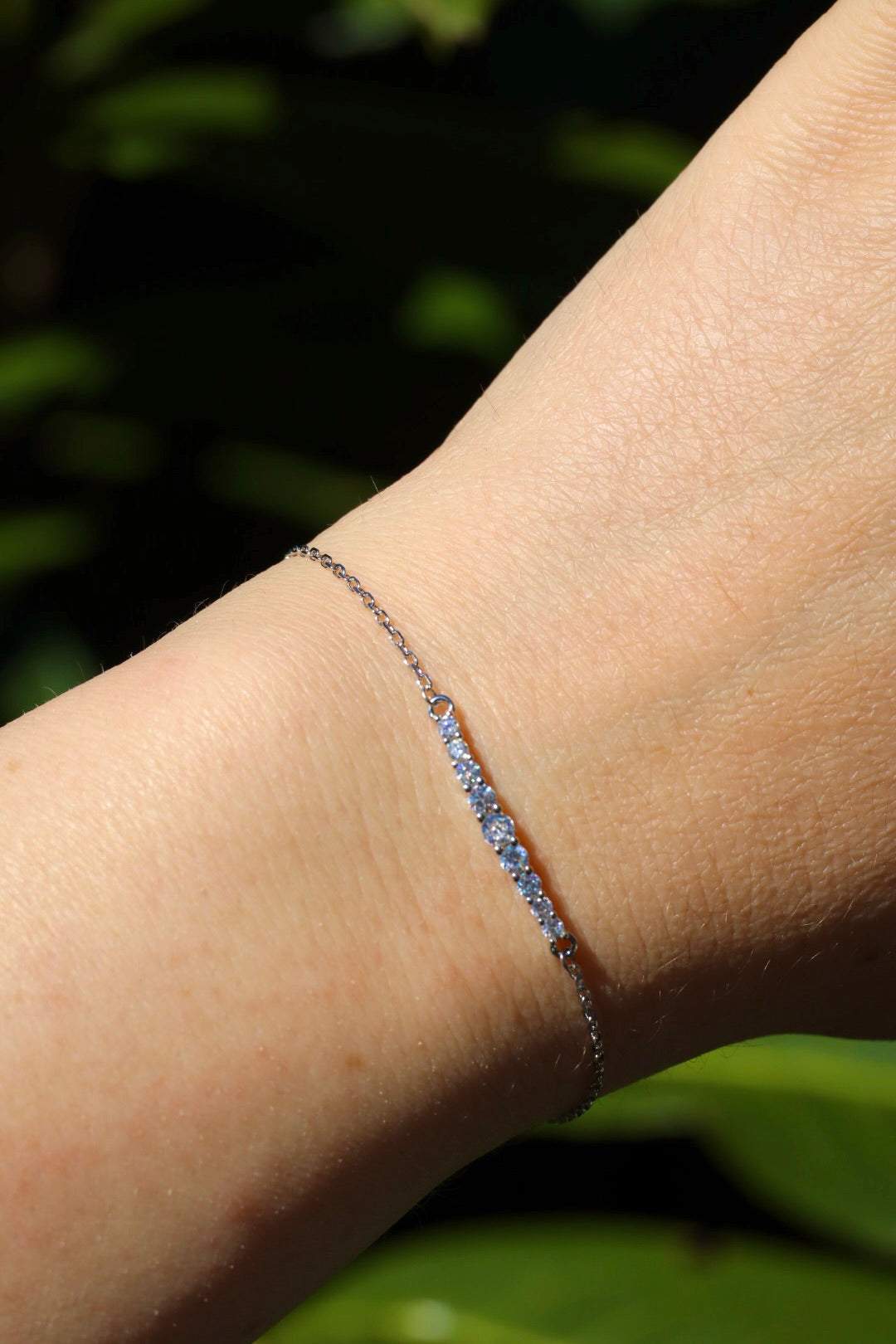 Silberarmband mit Zirkonia Steine, Silbner 925er