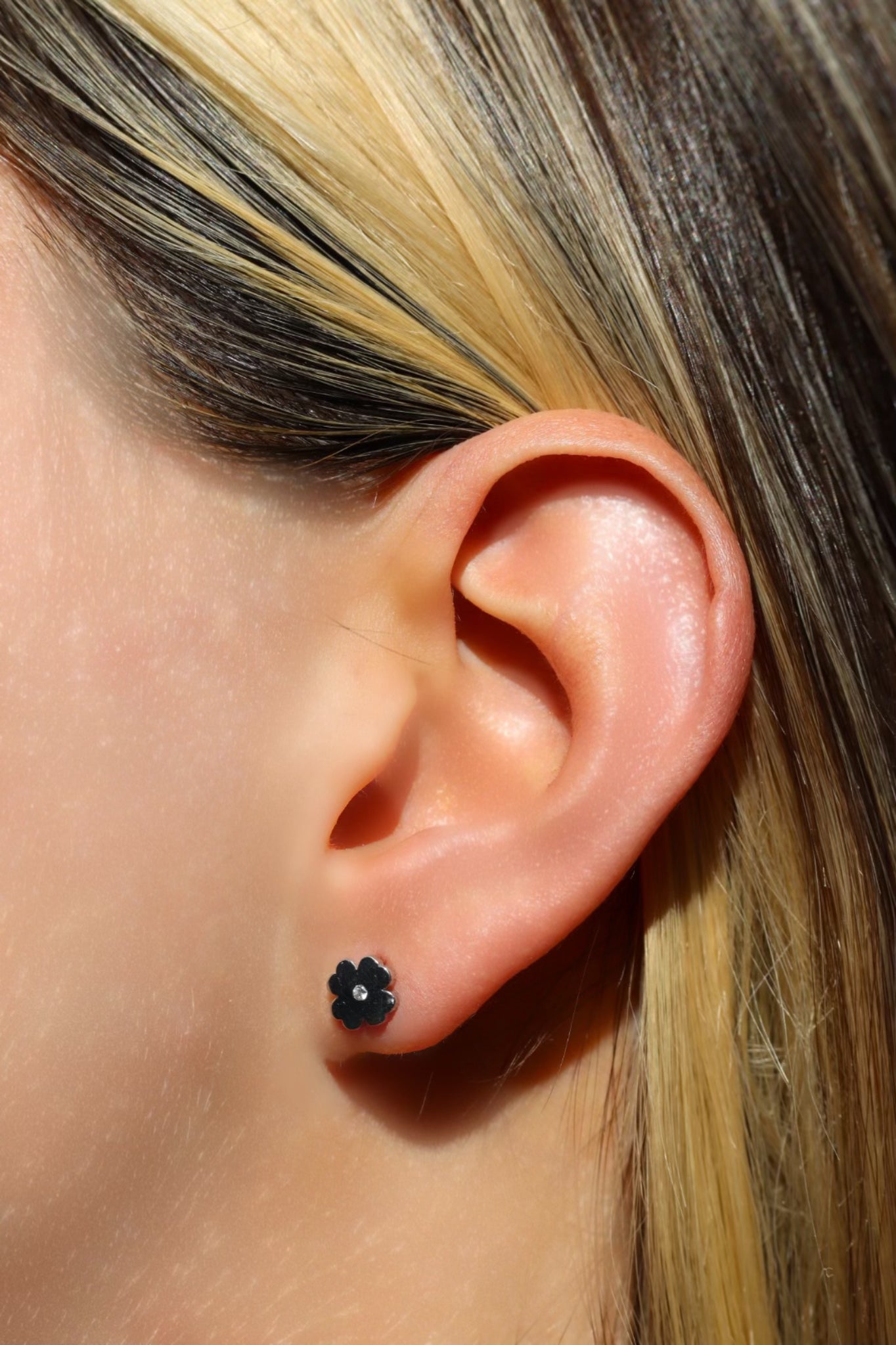 Ohrringe Blume, Silber 925er