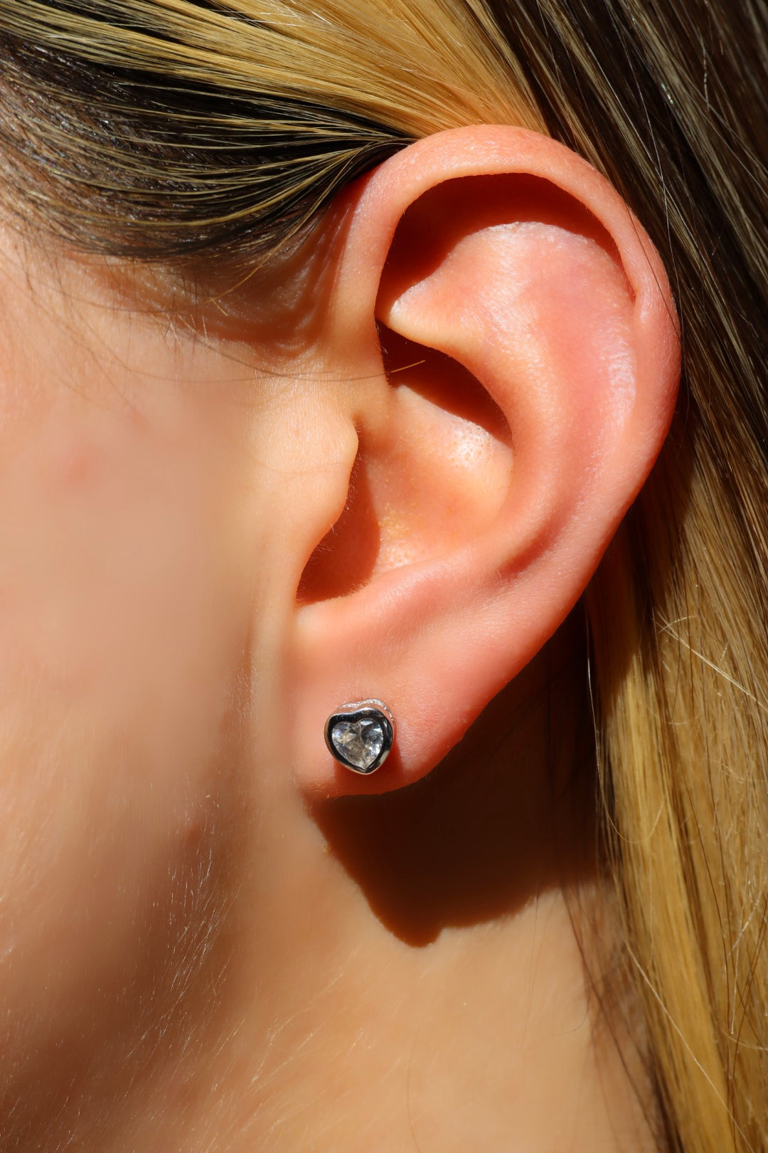 Ohrringe Herz Zirkonia, Silber 925er