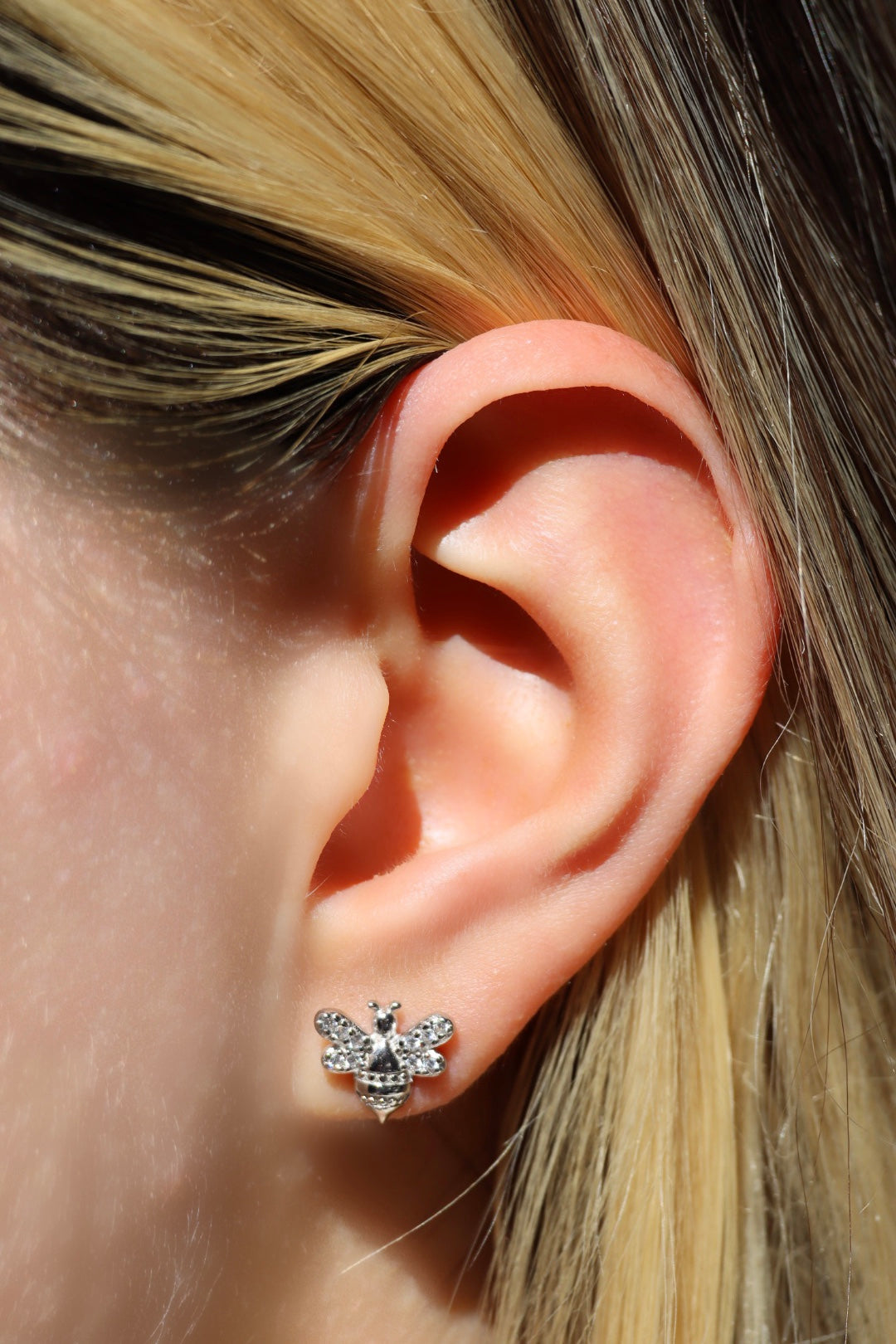 Ohrringe Biene, Silber 925er