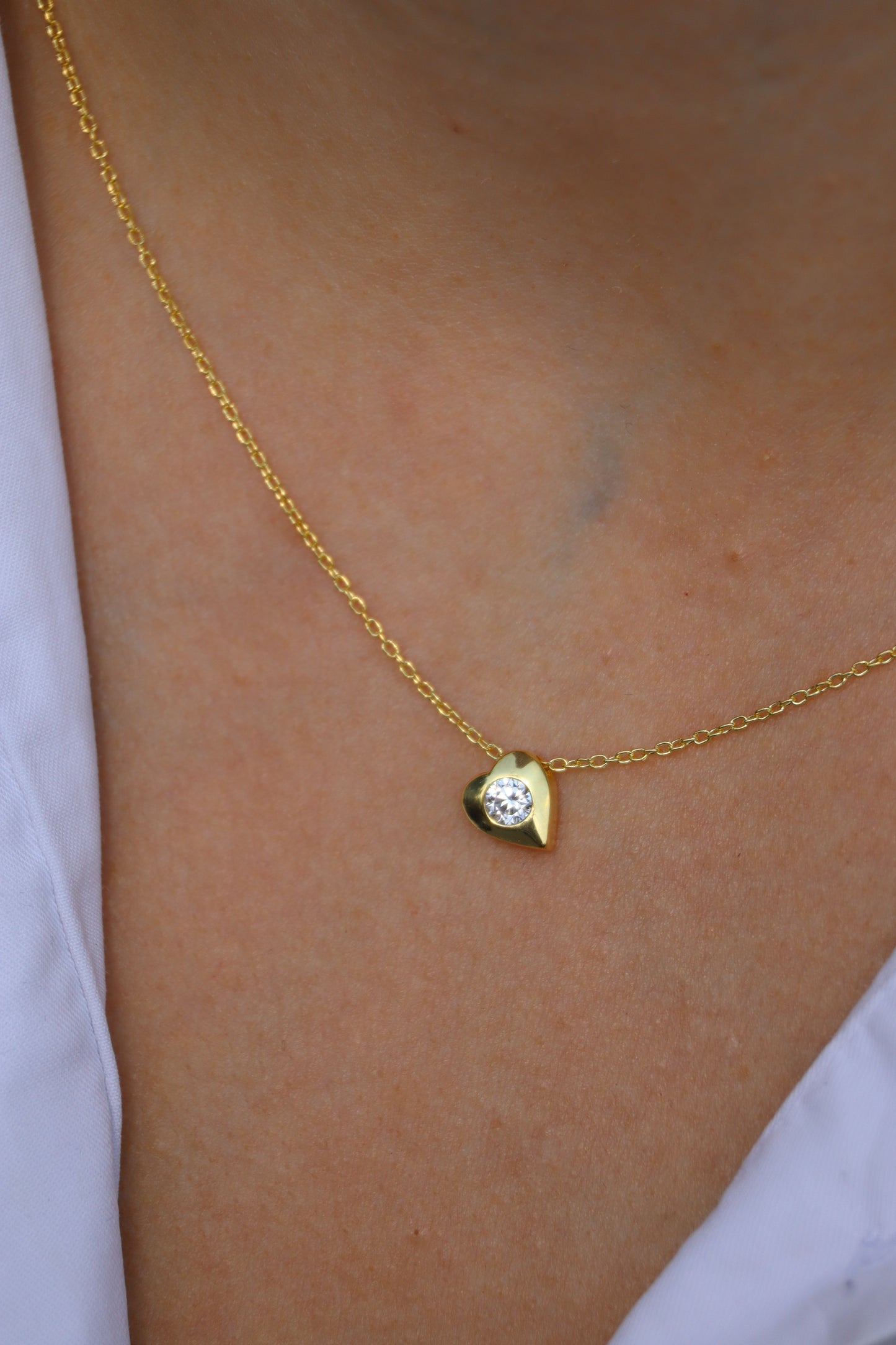 Halskette Herzchen, 925er Silber vergoldet