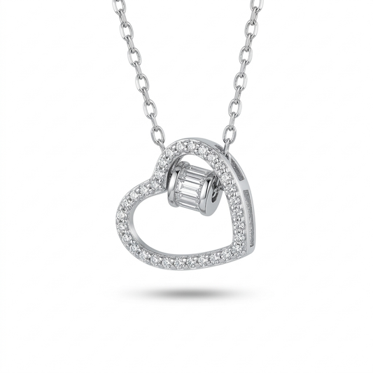 Halskette Herz Zirkonia 1, 925er Silber
