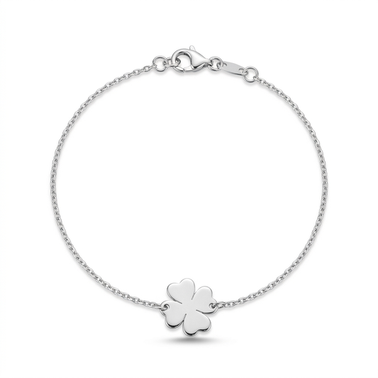Silber Armband Kleeblatt, 925er Silber