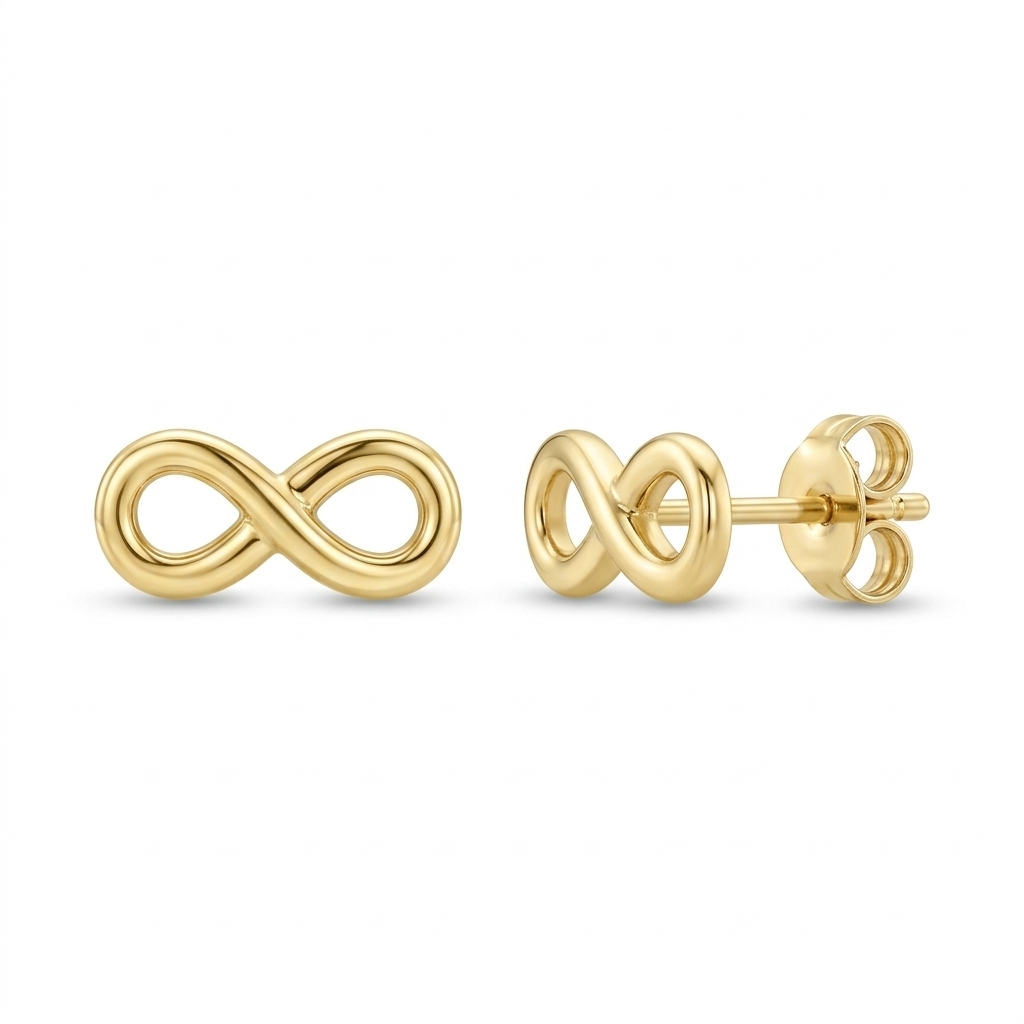 Ohrringe Infinity, 925er Silber vergoldet