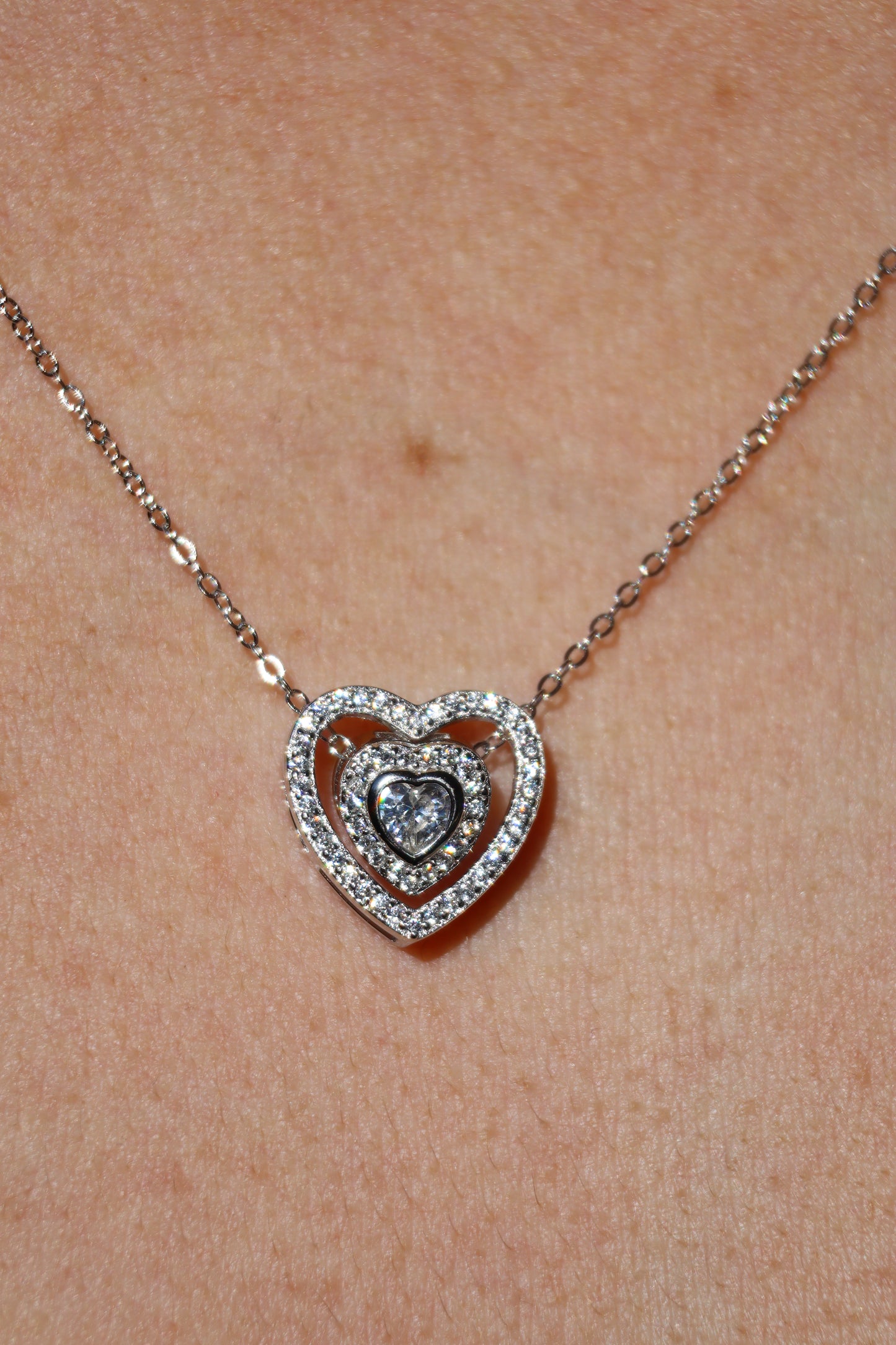 Halskette Herz Zirkonia, Silber 925er