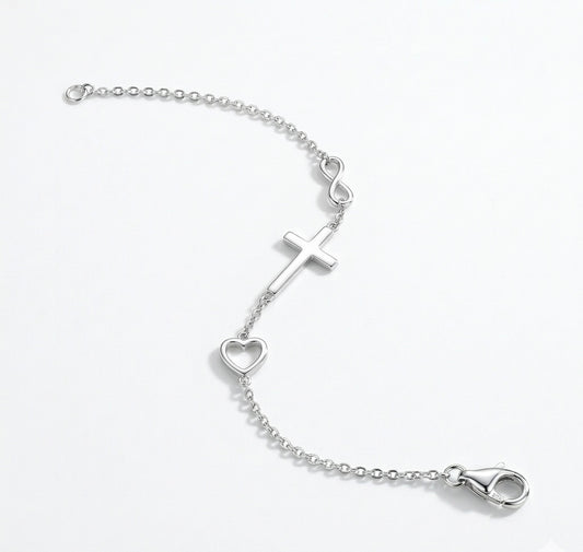 Silber Armbänder Herz Kreuz Infinity