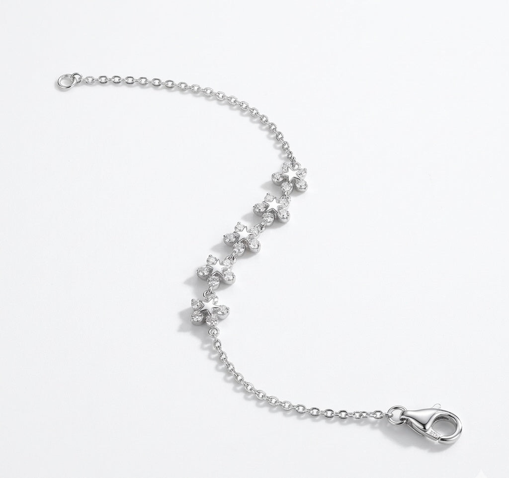 Silber Armband Stern Zirkon