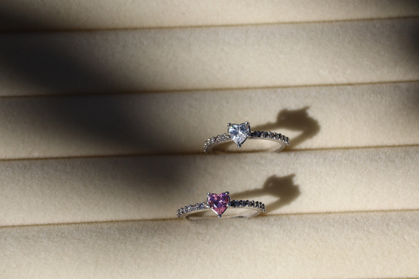 Silber Ring, Transparentes Zirkonia Herz, 925er Silber