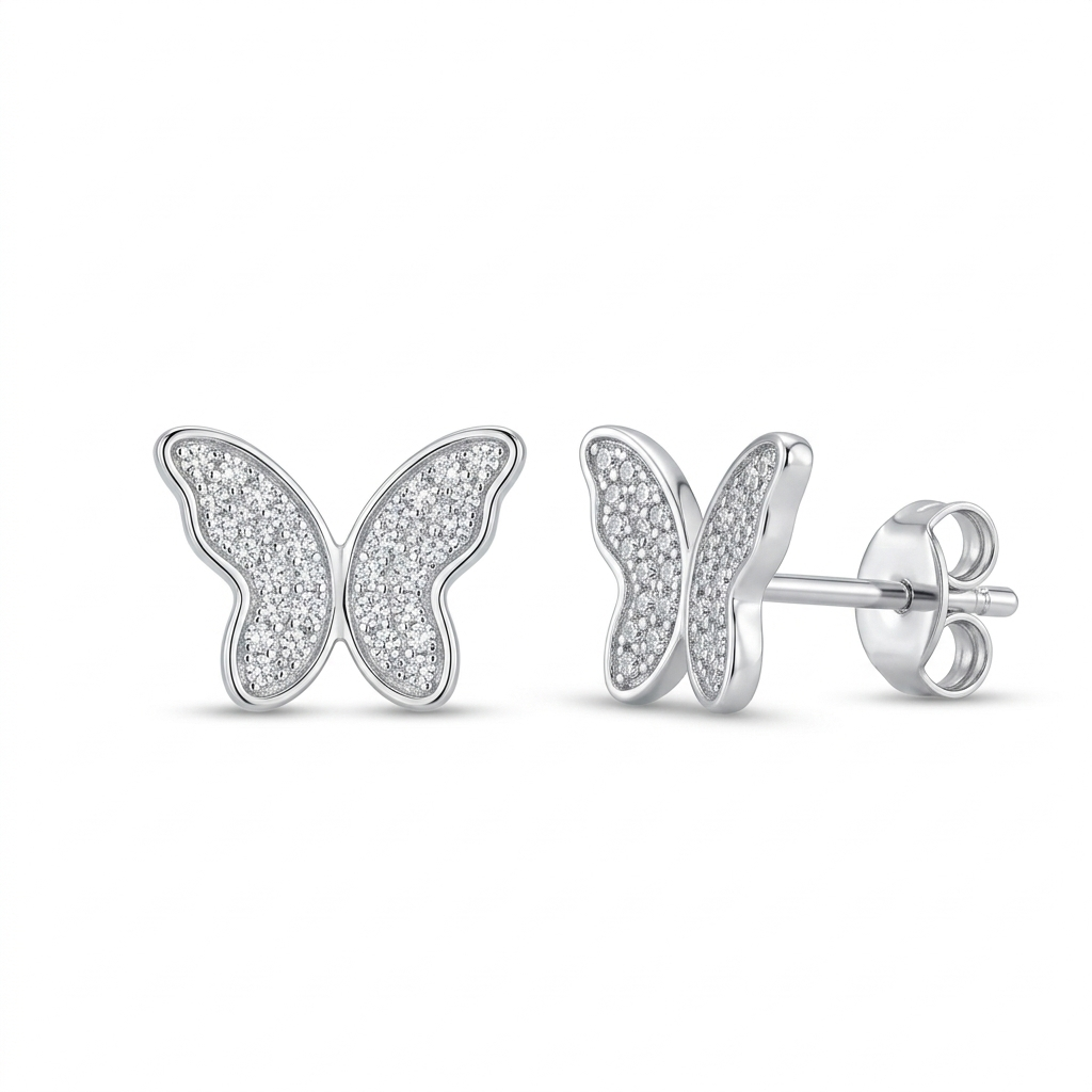 Ohrringe SCHMETTERLING, Silber 925er
