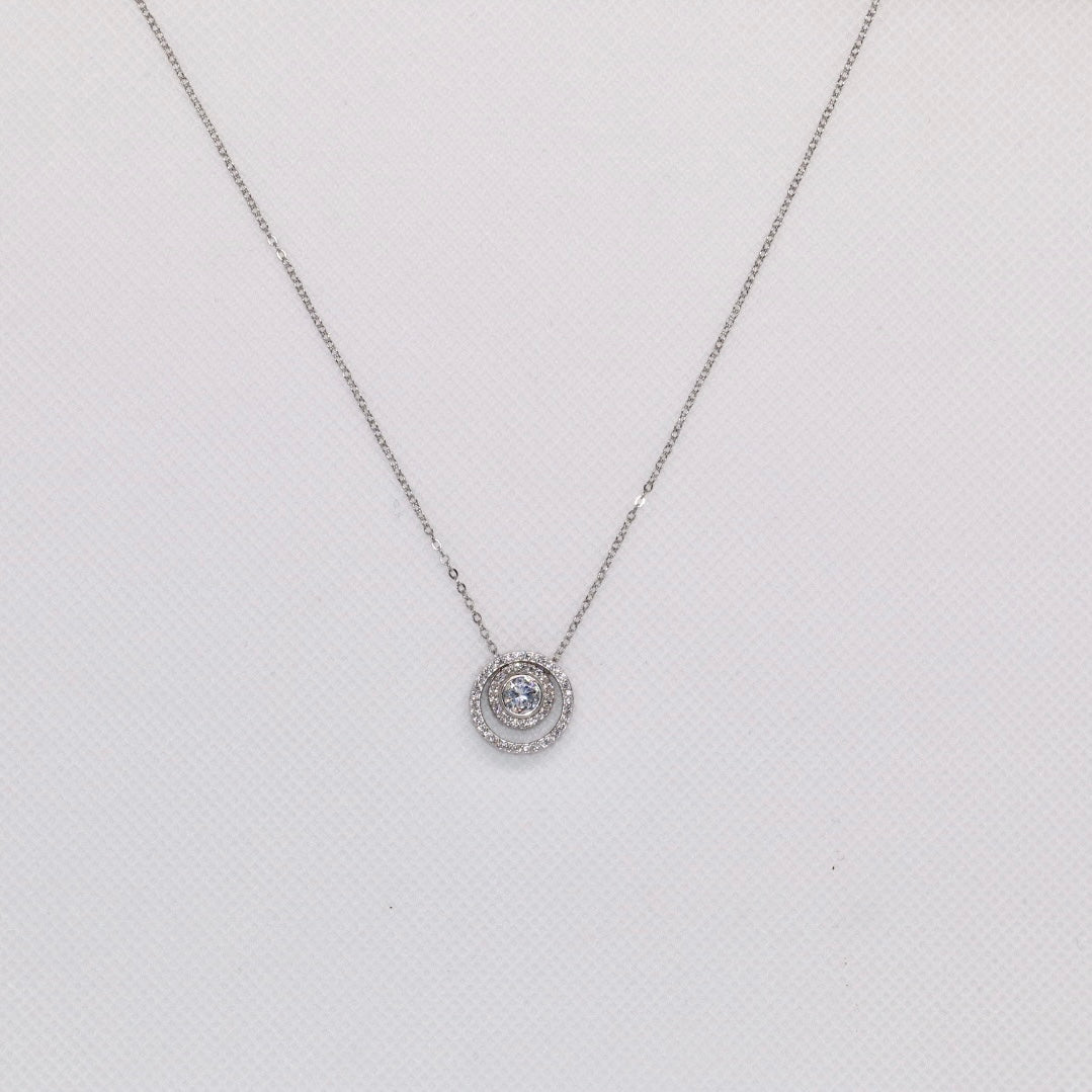 Halskette 1 Zirkonia, Silber 925er