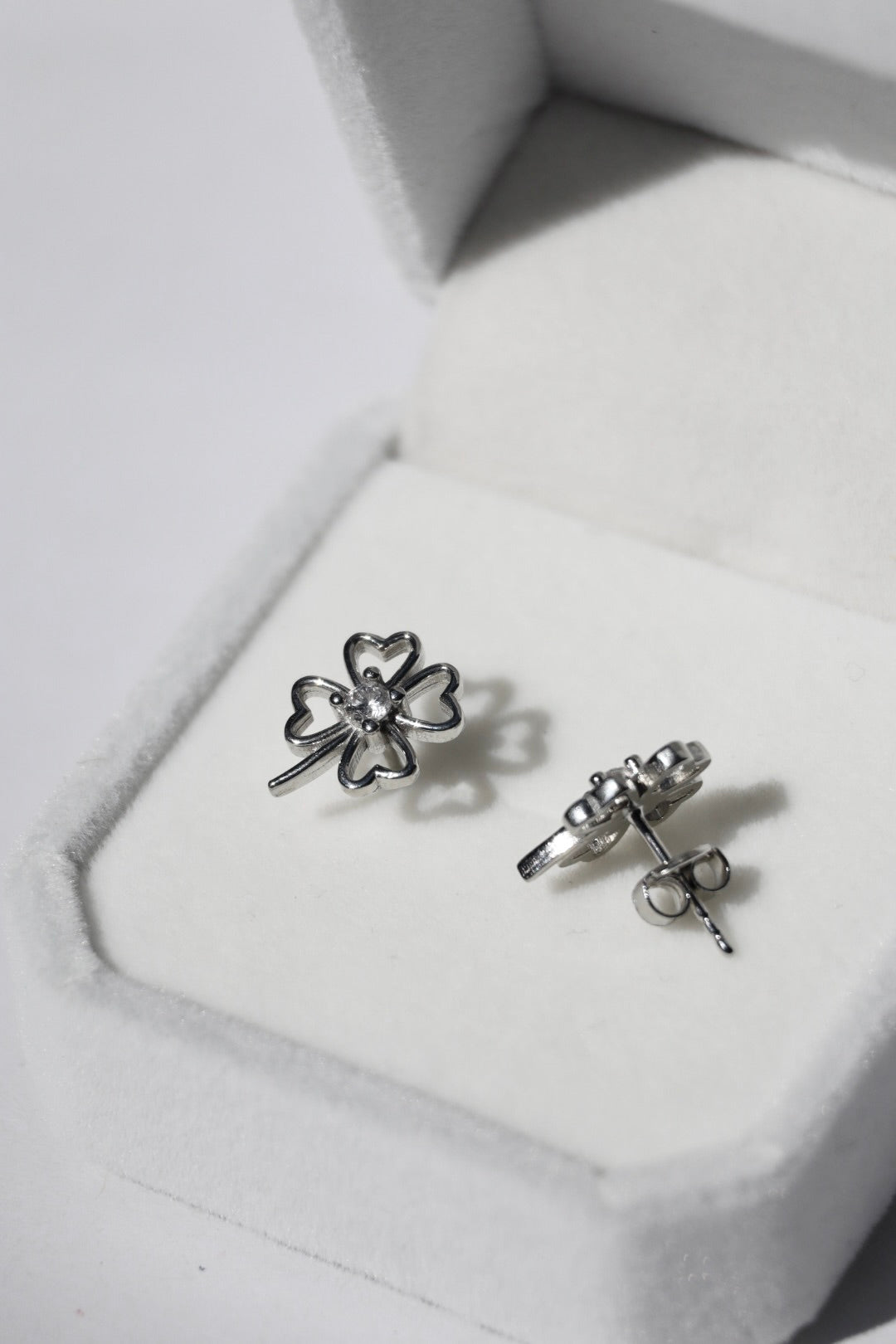 Ohhringe Kleeblatt, Silber 925er