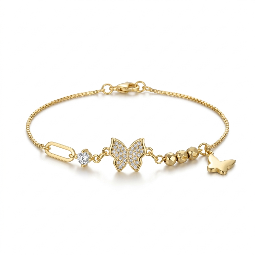 Armband Schmetterling, 925er Silber vergoldet