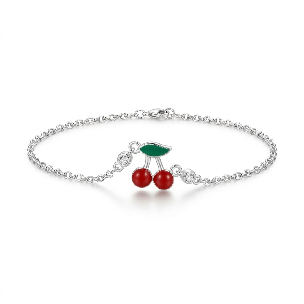 Armband Kirsche, 925er Silber