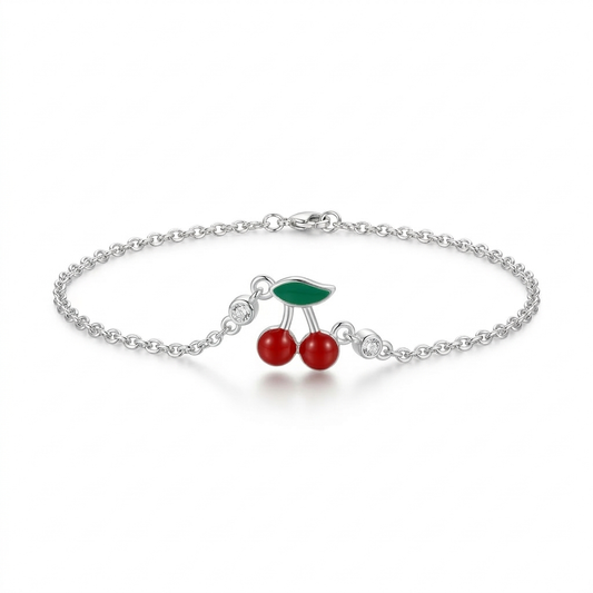 Armband Kirsche, 925er Silber