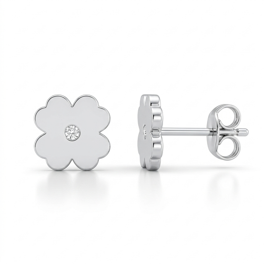 Ohrringe Blume, Silber 925er