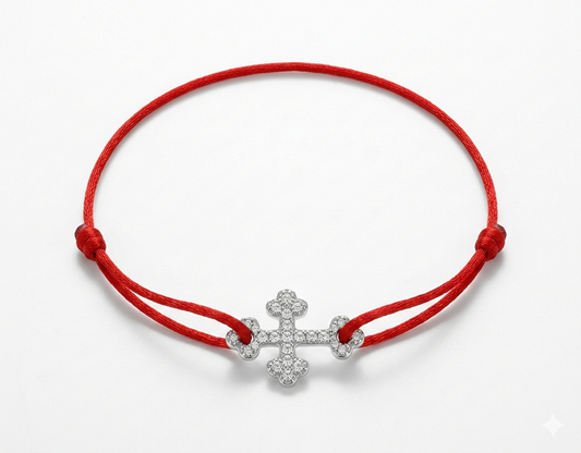 Armband Kreuz Orthodox mit Zirkonia, 925er Silber