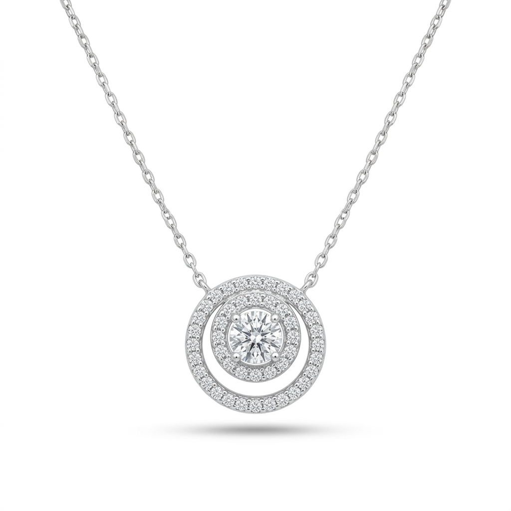 Halskette 1 Zirkonia, Silber 925er