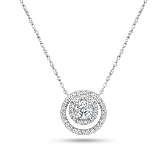 Halskette 1 Zirkonia, Silber 925er