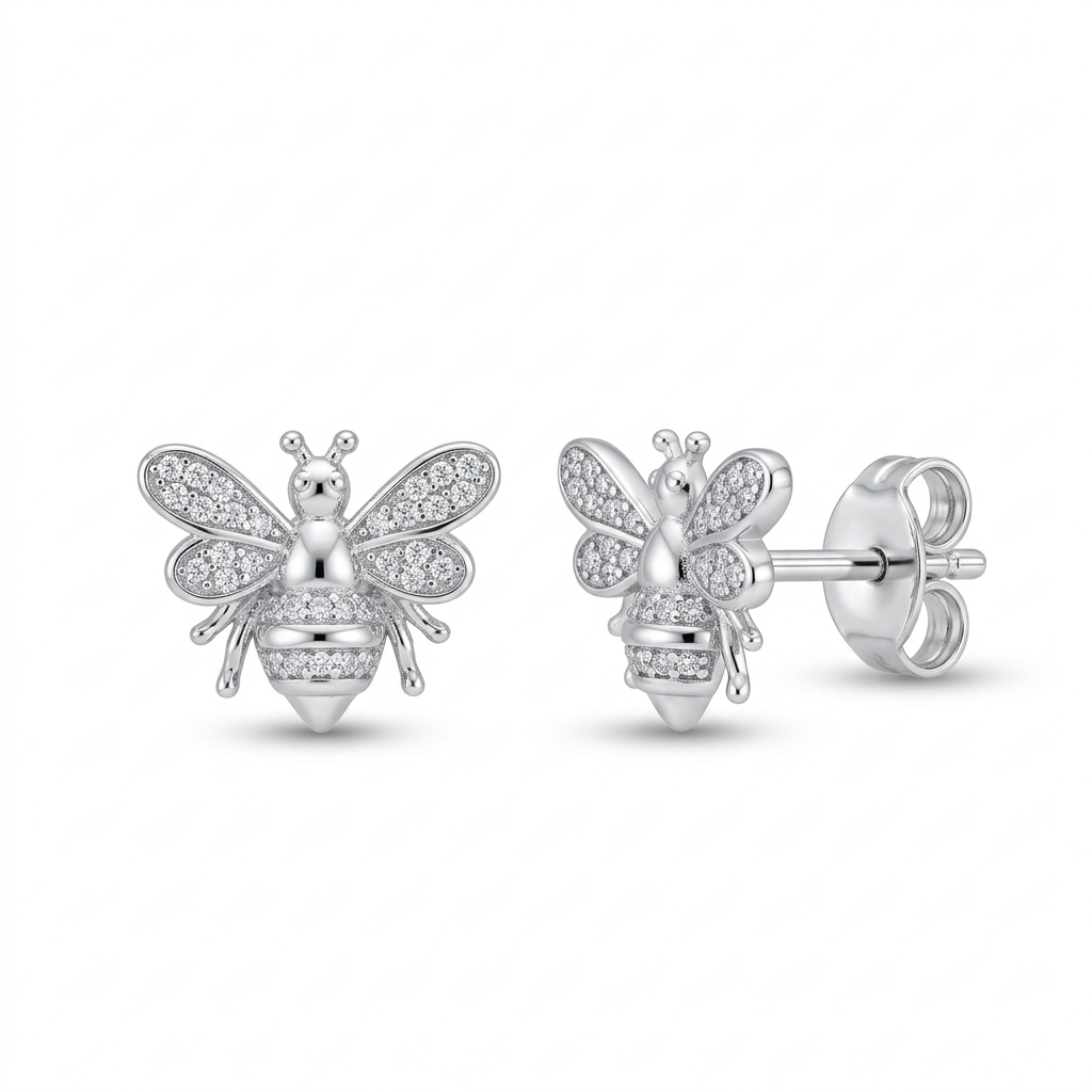 Ohrringe Biene, Silber 925er