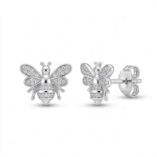 Ohrringe Biene, Silber 925er