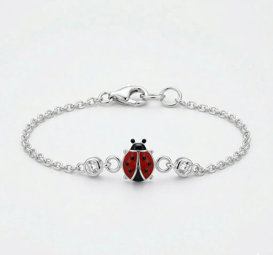 Armband Marienkäfer, 925er Silber