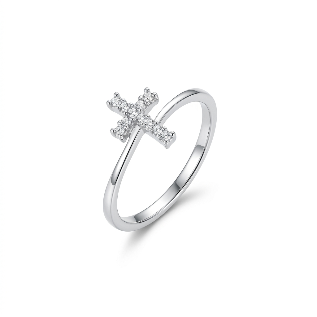 Ring Kreuz, 925er Silber