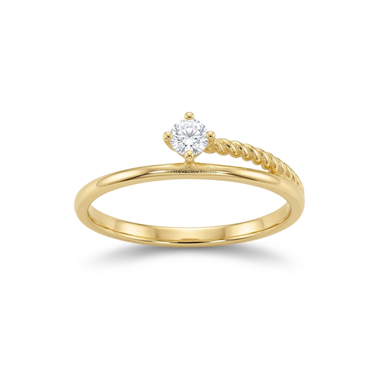 Ring Zirkonia, 925er Silber vergoldet
