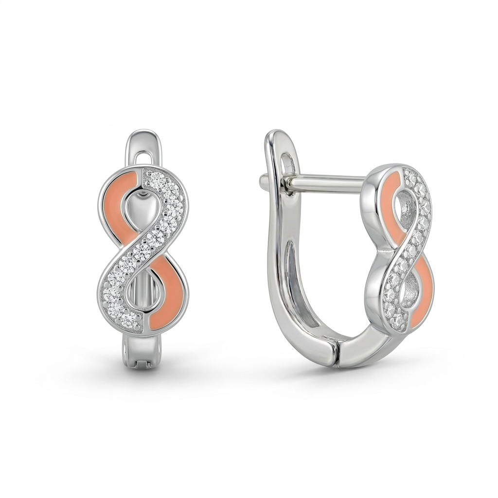 Ohrringe Infinity, 925er Silber