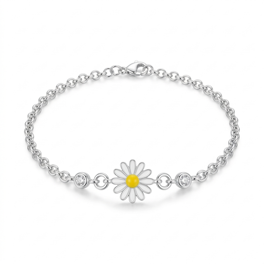 Armband Sonnenblümchen, 925er Silber