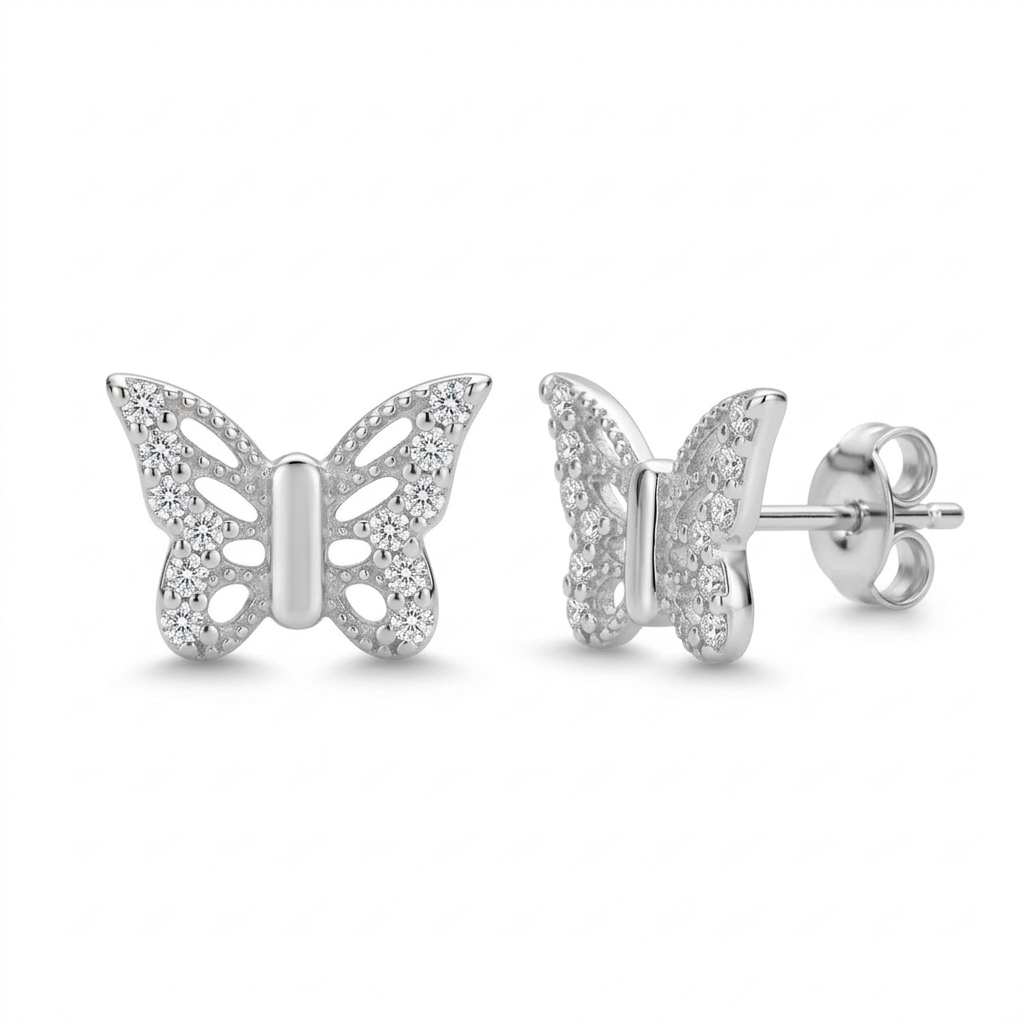 Ohrringe Schmetterling, Silber 925er