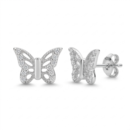 Ohrringe Schmetterling, Silber 925er
