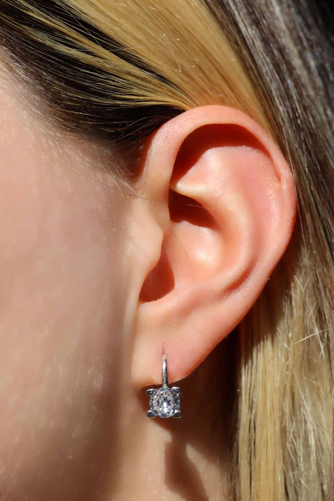 Ohrringe 1 Zirkonia, Silber 925er