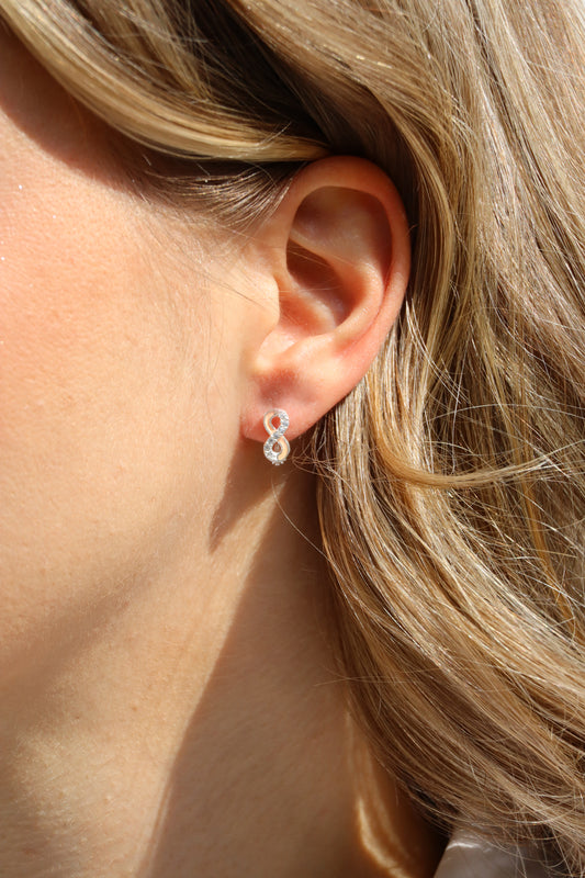 Ohrringe Infinity, 925er Silber