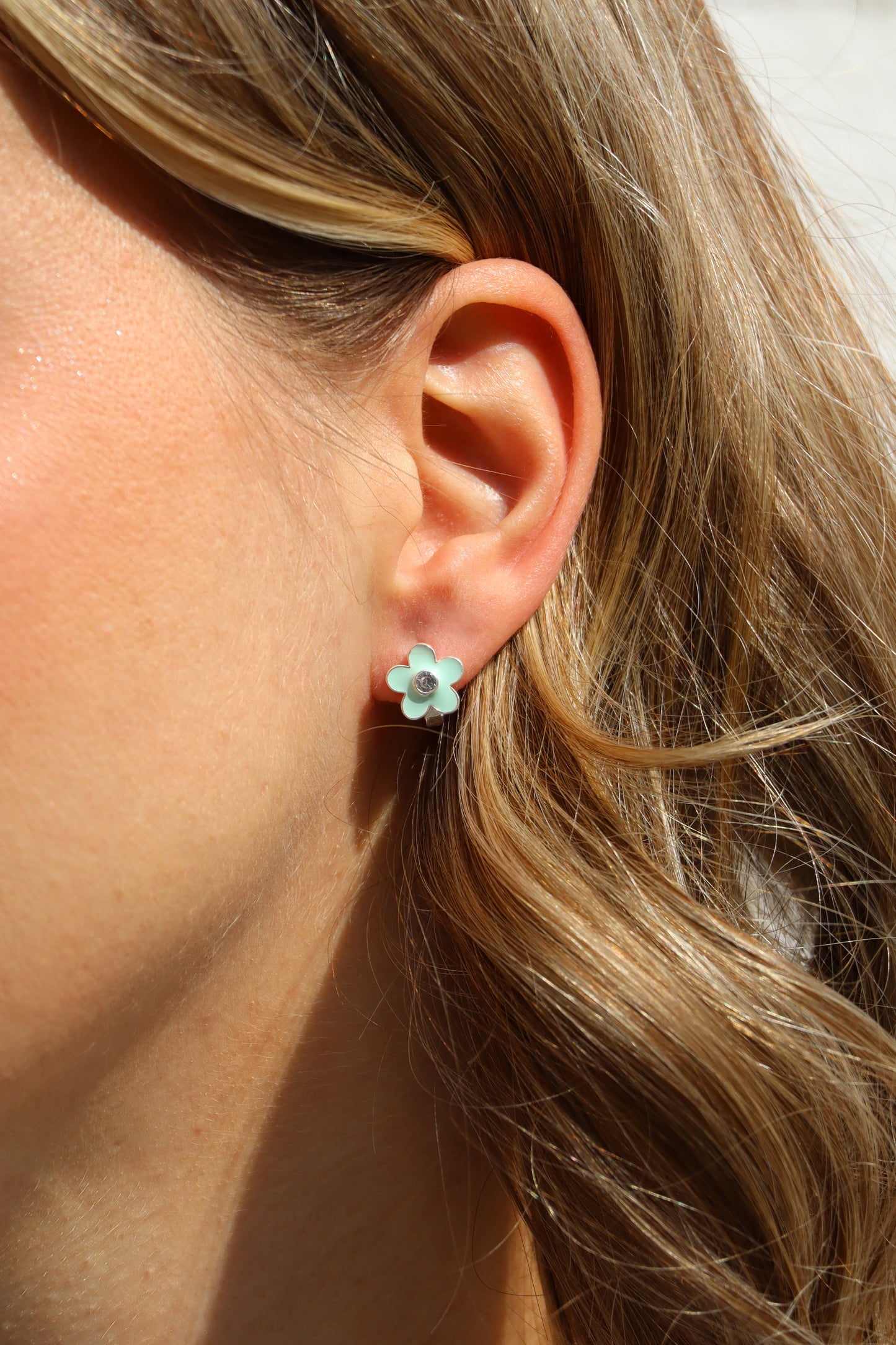 Ohrringe Blume, 925er Silber