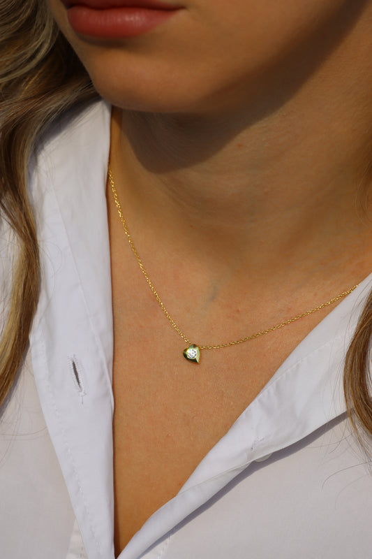 Halskette Herzchen, 925er Silber vergoldet