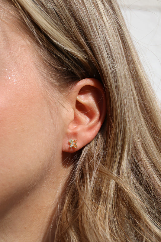 Ohrringe Schmetterling 2, 925er Silber vergoldet