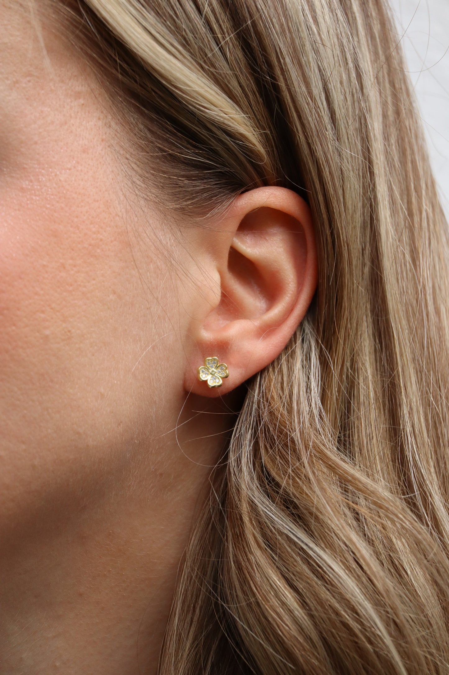 Ohrringe Blümchen, 925er Silber vergoldet