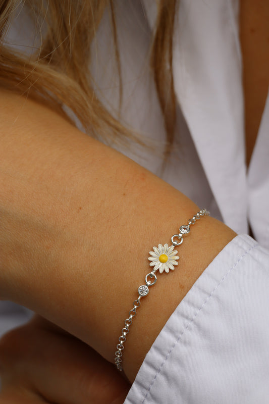 Armband Sonnenblümchen, 925er Silber