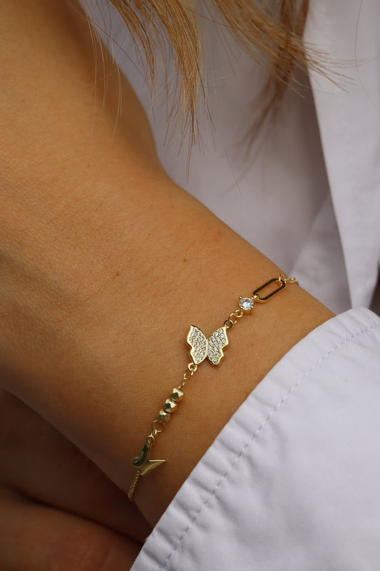 Armband Schmetterling, 925er Silber vergoldet