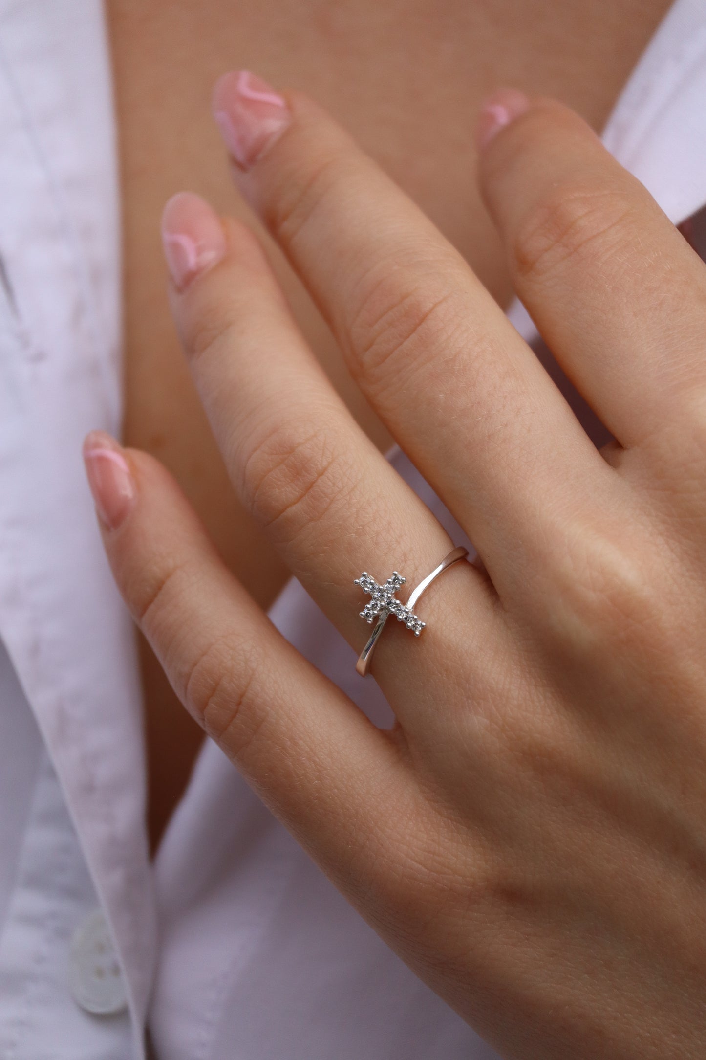 Ring Kreuz, 925er Silber