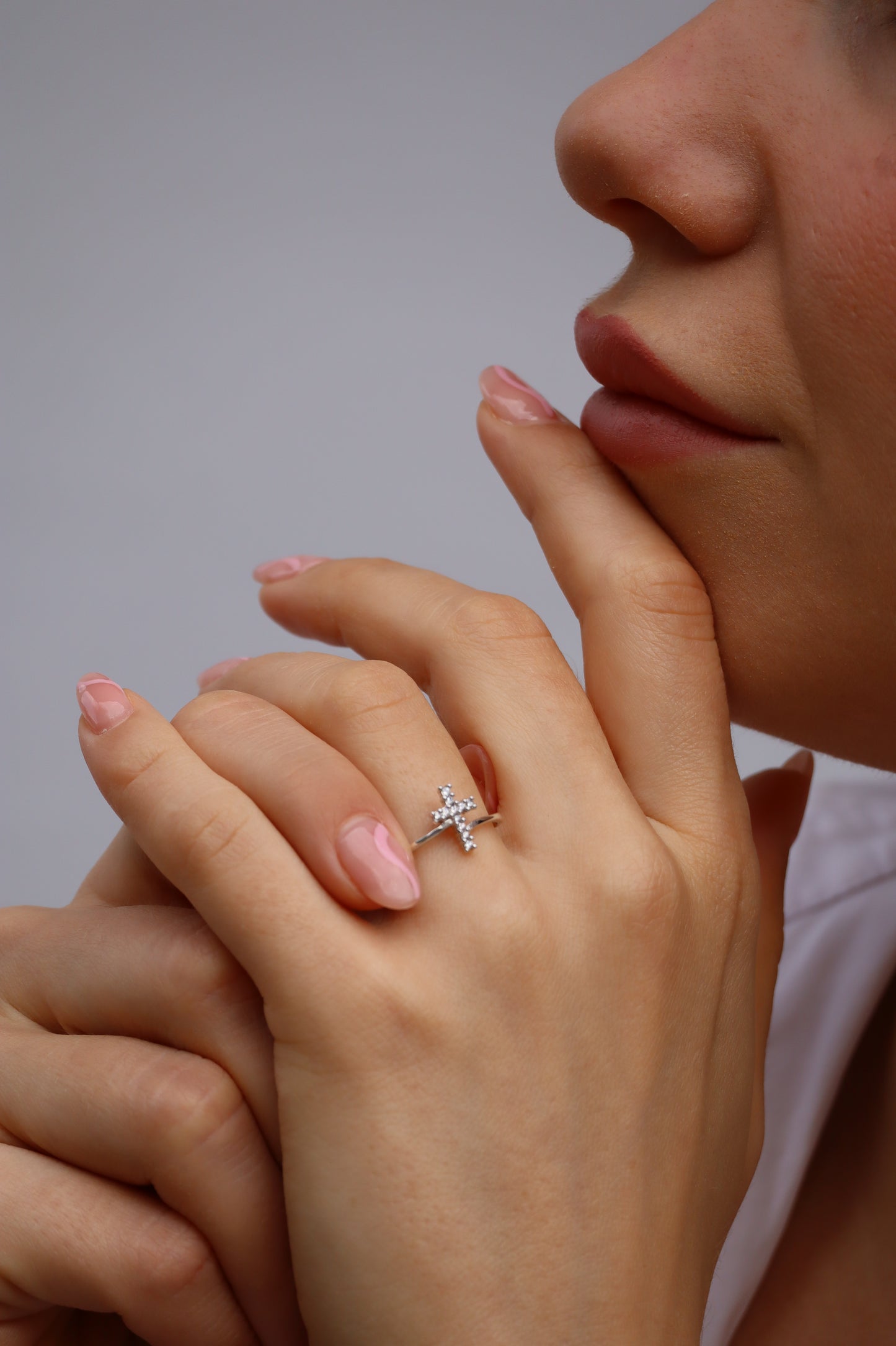 Ring Kreuz, 925er Silber