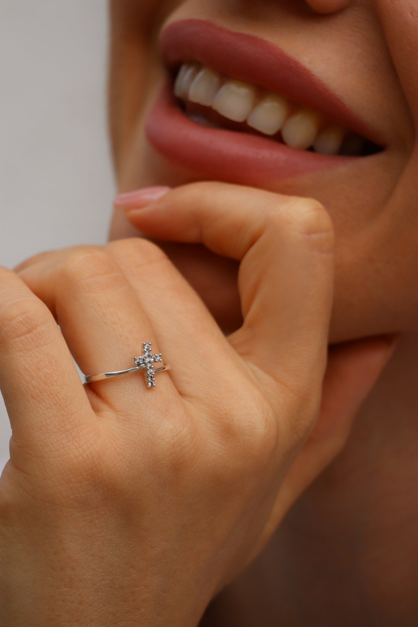 Ring Kreuz, 925er Silber