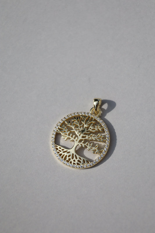 Lebensbaum Anhänger, 925er Silber vergoldet